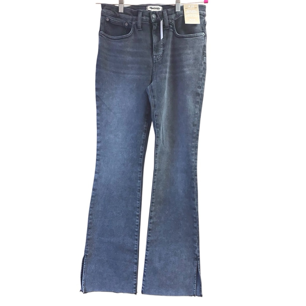 Woman’s Madewell Full Length Kick Out in Paynes Wash Flare Wide Leg Jeans